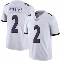 Men Nike Baltimore Ravens #2 Tyler Huntley White Vapor Untouchable Limited Jersey