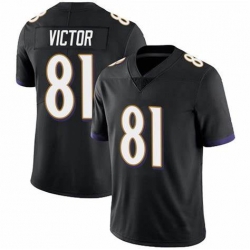 Men Nike Baltimore Ravens Binjimen Victor #81 Black Vapor Limited Jersey