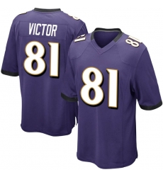 Men Nike Baltimore Ravens Binjimen Victor #81 Purple Vapor Limited Jersey