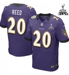 Men Ravens #20 Reed Purple Elite Jersey