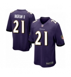 Mens Baltimore Ravens 21 Mark Ingram II Game Purple Team Color Football Jersey