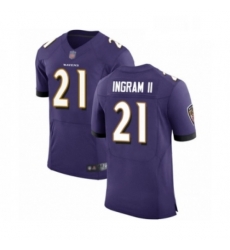 Mens Baltimore Ravens 21 Mark Ingram II Purple Team Color Vapor Untouchable Elite Player Football Jersey