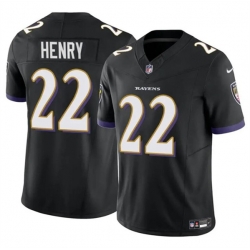 Men's Baltimore Ravens #22 Derrick Henry 2023 F.U.S.E. Black Vapor Limited Football Stitched Jersey