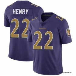 Men's Baltimore Ravens #22 Derrick Henry Purple Rush Football Stitched Jersey
