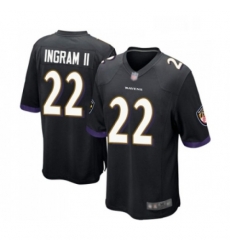 Mens Baltimore Ravens 22 Mark Ingram II Game Black Alternate Football Jersey