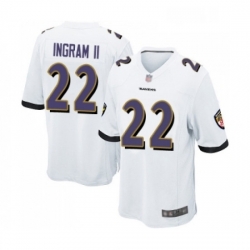 Mens Baltimore Ravens 22 Mark Ingram II Game White Football Jersey