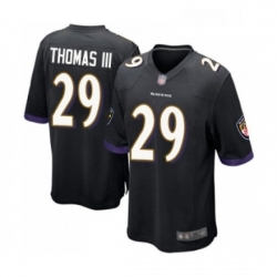 Mens Baltimore Ravens 29 Earl Thomas III Game Black Alternate Football Jersey