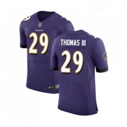 Mens Baltimore Ravens 29 Earl Thomas III Purple Team Color Vapor Untouchable Elite Player Football Jersey