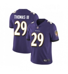 Mens Baltimore Ravens 29 Earl Thomas III Purple Team Color Vapor Untouchable Limited Player Football Jersey