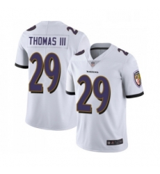 Mens Baltimore Ravens 29 Earl Thomas III White Vapor Untouchable Limited Player Football Jersey