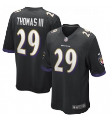 Mens Baltimore Ravens 29 Earl Thomas Nike Black Game Jersey