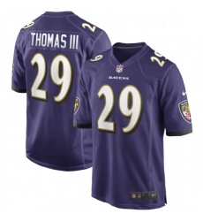 Mens Baltimore Ravens 29 Earl Thomas Nike Purple Game Jersey