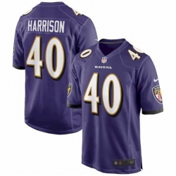 Men's Baltimore Ravens Malik Harrison 40 Nike Purple Vapor Limited Jersey