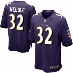 Mens Nike Baltimore Ravens 32 Eric Weddle Game Purple Team Color NFL Jersey