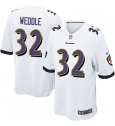 Mens Nike Baltimore Ravens 32 Eric Weddle Game White NFL Jersey