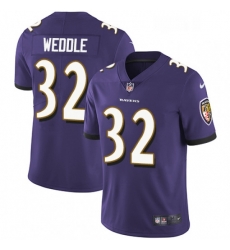 Mens Nike Baltimore Ravens 32 Eric Weddle Purple Team Color Vapor Untouchable Limited Player NFL Jersey