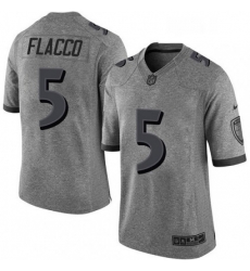 Mens Nike Baltimore Ravens 5 Joe Flacco Limited Gray Gridiron NFL Jersey