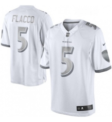 Mens Nike Baltimore Ravens 5 Joe Flacco Limited White Platinum NFL Jersey