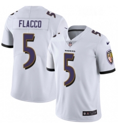 Mens Nike Baltimore Ravens 5 Joe Flacco White Vapor Untouchable Limited Player NFL Jersey