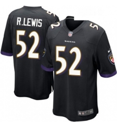 Mens Nike Baltimore Ravens 52 Ray Lewis Game Black Alternate NFL Jersey