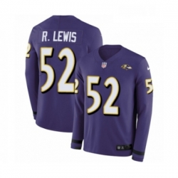 Mens Nike Baltimore Ravens 52 Ray Lewis Limited Purple Therma Long Sleeve NFL Jersey