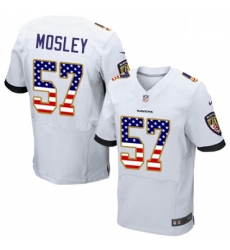 Mens Nike Baltimore Ravens 57 CJ Mosley Elite White Road USA Flag Fashion NFL Jersey