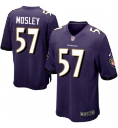 Mens Nike Baltimore Ravens 57 CJ Mosley Game Purple Team Color NFL Jersey