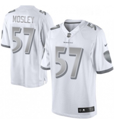 Mens Nike Baltimore Ravens 57 CJ Mosley Limited White Platinum NFL Jersey