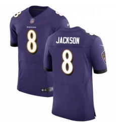 Mens Nike Baltimore Ravens 8 Lamar Jackson Purple Elite Player NFL Jersey