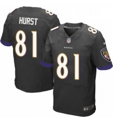 Mens Nike Baltimore Ravens 81 Hayden Hurst Elite Black Alternate NFL Jersey