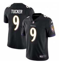 Mens Nike Baltimore Ravens 9 Justin Tucker Black Alternate Vapor Untouchable Limited Player NFL Jersey