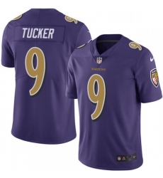 Mens Nike Baltimore Ravens 9 Justin Tucker Limited Purple Rush Vapor Untouchable NFL Jersey