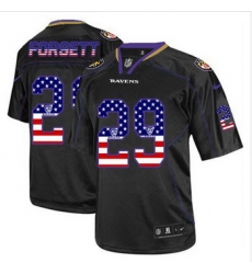 New Baltimore ravens #29 Justin Forsett Black Men Stitched NFL Elite USA Flag Fashion Jersey