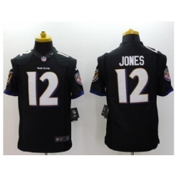 Nike Baltimore Ravens 12 Jacoby Jones Black Limited Alternate NFL Jersey