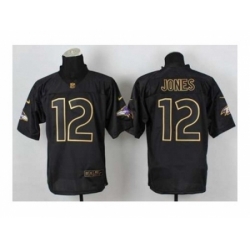 Nike Baltimore Ravens 12 Jacoby Jones Elite 2014 PRO Gold Lettering Fashion Black NFL Jersey