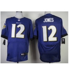 Nike Baltimore Ravens 12 Jacoby Jones Purple Elite NFL Jersey