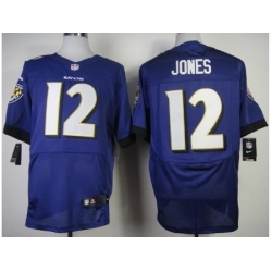 Nike Baltimore Ravens 12 Jacoby Jones Purple Elite NFL Jersey