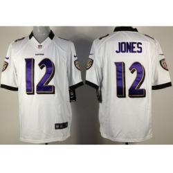 Nike Baltimore Ravens 12 Jacoby Jones White Limited NFL Jersey