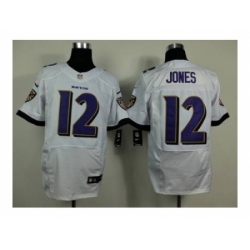 Nike Baltimore Ravens 12 Jacoby Jones white Elite NFL Jersey