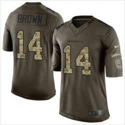 Nike Baltimore Ravens #14 Marlon Brown Green Men 27s Stitched NFL Limited Salute to Service Jersey