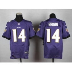 Nike Baltimore Ravens 14 Marlon Brown Purple Elite NFL Jersey