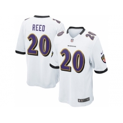 Nike Baltimore Ravens 20 Ed Reed White Game NFL Jersey