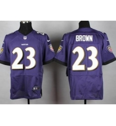 Nike Baltimore Ravens 23 Chykie Brown Purple Elite NFL Jersey