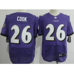 Nike Baltimore Ravens 26 Emanuel Cook Purple Elite NFL Jersey