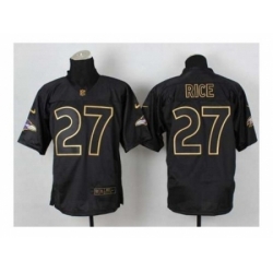 Nike Baltimore Ravens 27 Ray Rice Black Elite 2014 PRO Gold Lettering Fashion NFL Jersey