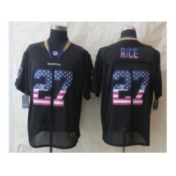 Nike Baltimore Ravens 27 Rice Black Elite USA Flag Fashion NFL Jersey