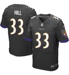 Nike Baltimore Ravens #33 Will Hill Black Alternate Mens Stitched NFL New Elite Jersey