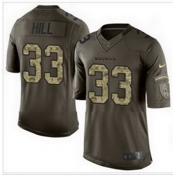 Nike Baltimore Ravens #33 Will Hill Green Mens Stitched NFL Limited Salute to Service Jersey