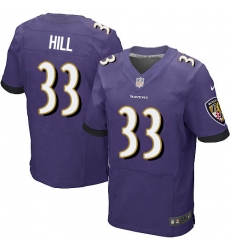 Nike Baltimore Ravens #33 Will Hill Purple Team Color Mens Stitched NFL New Elite Jersey