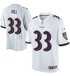 Nike Baltimore Ravens #33 Will Hill White Mens Stitched NFL New Elite Jersey